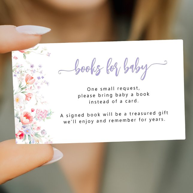 Carte D'accompagnement Purple wildflower baby in bloom Books for Baby  (Créateur téléchargé)