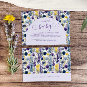 Carte D'accompagnement Purple Yellow Watercolor Fleur sauvage Livres pour