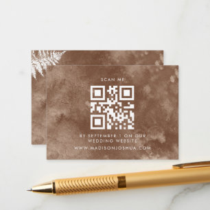 Carte D'accompagnement Qr Code Aquarelle rustique Ferne sauvage RSVP