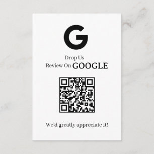 Carte D'accompagnement QR Code Avis Google   Lien de rétroaction pour les
