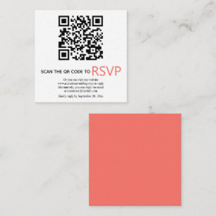 Carte D'accompagnement QR code en ligne RSVP mariage de corail vivant mod