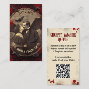Carte D'accompagnement QR Code Halloween Raffle Gothique Romantique Vampi