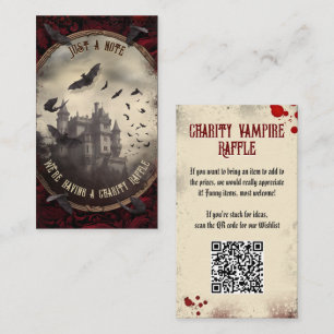Carte D'accompagnement QR Code Halloween Raffle Haunted Dracula's Castle