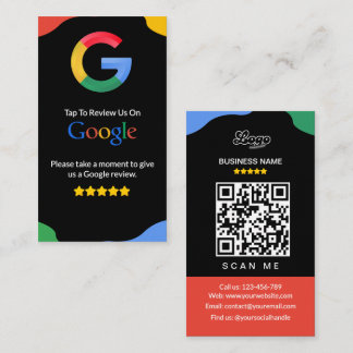 Carte D'accompagnement QR Code Link Black Google Review