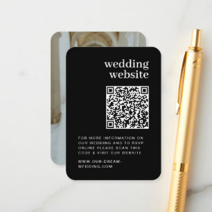 Carte D'accompagnement QR Code photo minimaliste RSVP site Mariage