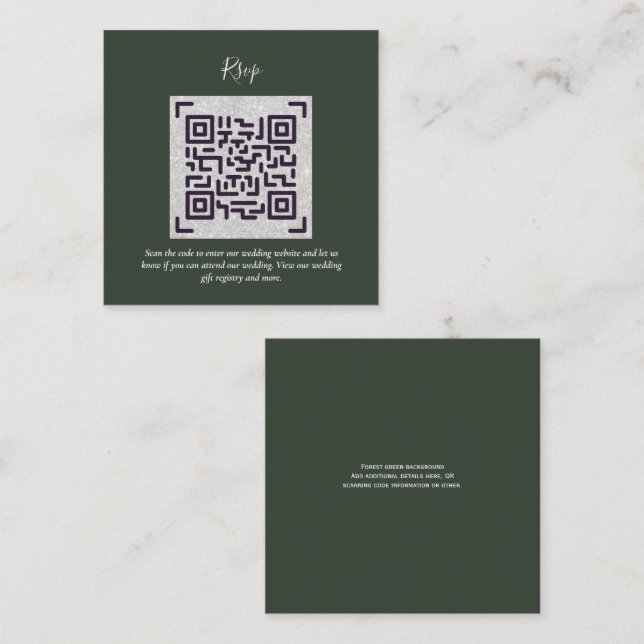Carte D'accompagnement QR CODE RSVP Détails du Mariage Cadeaux de logemen (Devant / Derrière)