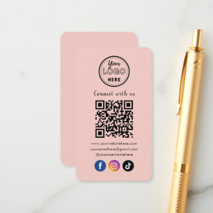 Carte D'accompagnement QR Code Se Connecter Avec Nous Les Médias Sociaux