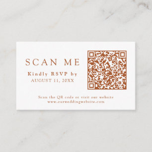 Carte D'accompagnement QR Code & Site Mariage Burnt Orang Wedding RSVP