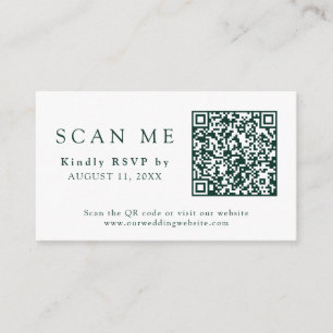 Carte D'accompagnement QR Code Site Mariage Emerald Green Wedding RSVP