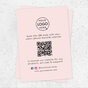 Carte D'accompagnement QR Code Site Web d'entreprise Me Scan Social Media