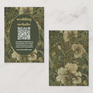 Carte D'accompagnement qr code Vintage Floral Art Nouveau Mariage