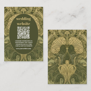 Carte D'accompagnement qr code Vintage Floral Art Nouveau Mariage