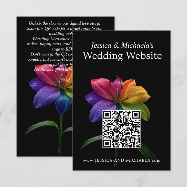 Carte D'accompagnement 🌈QR code wedding DETAILS (Devant / Derrière)