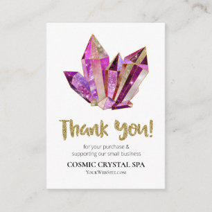 Carte D'accompagnement *~* QR CRISTAUX COSMIQUES Logo Avis MERCI AP8