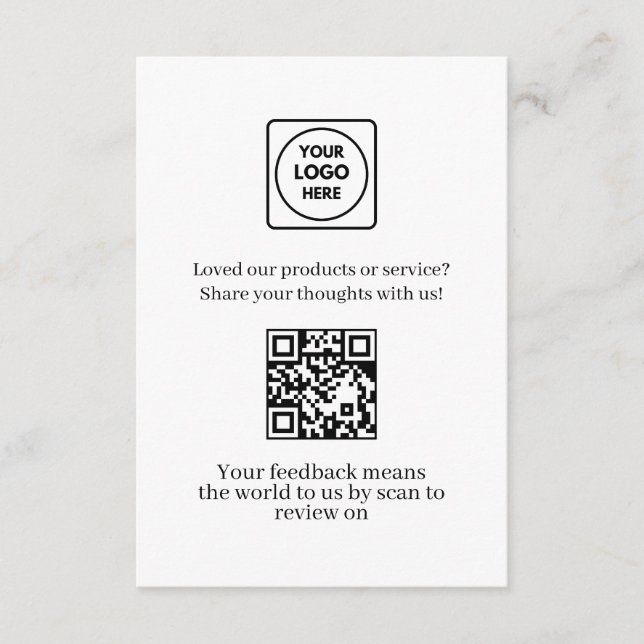 Carte D'accompagnement QR de feedback | Lien de révision d'entreprise cli (Devant)