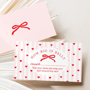 Carte D'accompagnement Quelle taille a le ventre Valentines Baby Shower