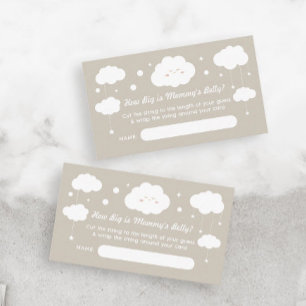 Carte D'accompagnement Quelle taille est maman ventre Cloud Baby shower J