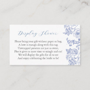 Carte D'accompagnement Quelque chose de bleu floral Bridal Display Shower