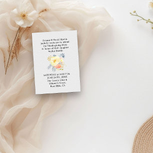 Carte D'accompagnement Quinceanera Thanksgiving Mass Blush Floral