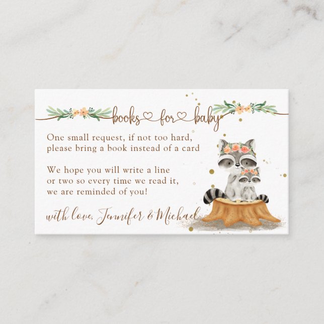 Carte D'accompagnement Raccoon Nouveautés maman Livres pour bébé (Devant)