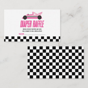 Carte D'accompagnement Race rose Baby shower voiture Déchets Raffle