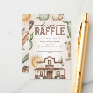 Carte D'accompagnement Raffin à couche de Baby shower de cowboy occidenta