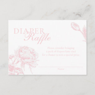 Carte D'accompagnement Raffin à couches florales rose et blanc