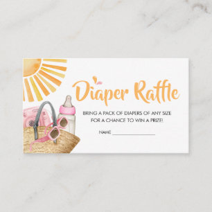 Carte D'accompagnement Raffin de Baby shower à couche rose