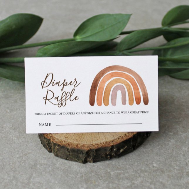 Carte D'accompagnement Raffin de Baby shower à couches de terre Boho Arc- (Créateur téléchargé)