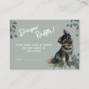 Carte D'accompagnement Raffin de Baby shower de berger allemand