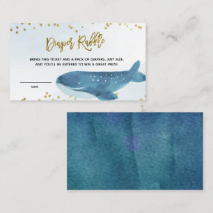 Carte D'accompagnement Raffin de Baby shower de la Baleine Bleue Marine