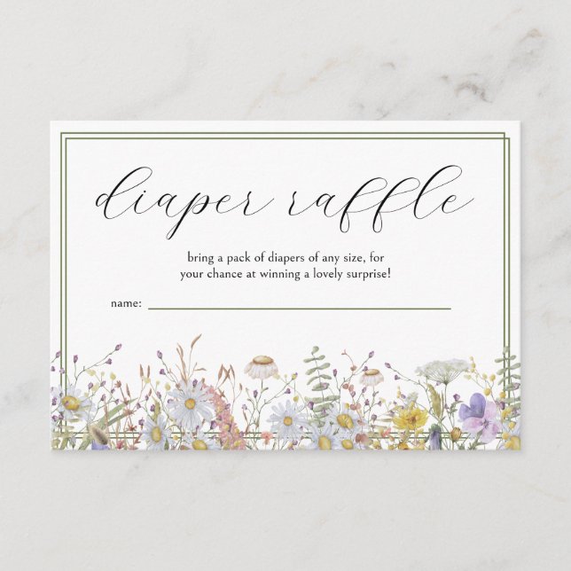 Carte D'accompagnement Raffin de Baby shower Fleur sauvage de printemps (Devant)