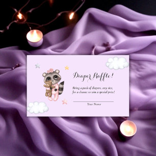 Carte D'accompagnement Raffin de couche de Baby shower raccoon