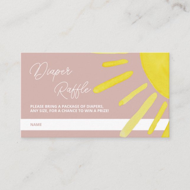 Carte D'accompagnement Raffin de couche de Baby shower solaire Sun (Devant)