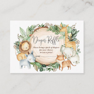 Carte D'accompagnement Raffin de couches de bébés dans la jungle botaniqu