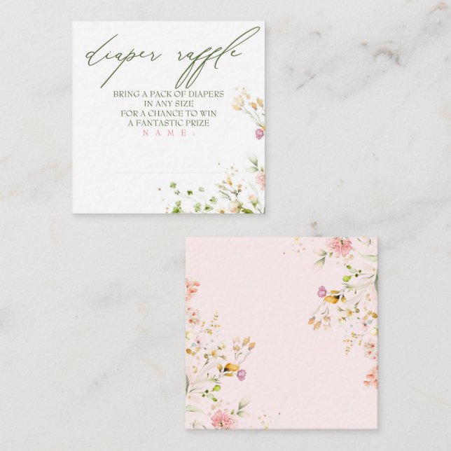 Carte D'accompagnement Raffin fleur sauvage à couche fine (Devant / Derrière)