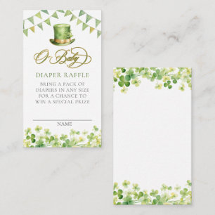 Carte D'accompagnement Raffin Shamrock à aquarelle verte