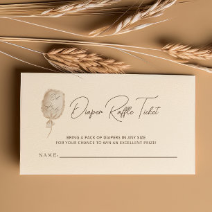 Carte D'accompagnement Raffle à couche de Baby shower de Boho rustique