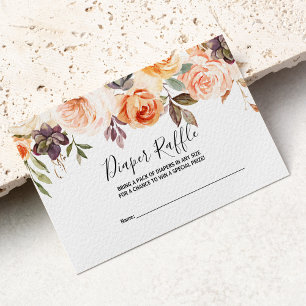 Carte D'accompagnement Raffle à couches florales rustiques à l'automne