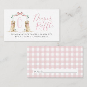 Carte D'accompagnement Raffle Baby shower de la couche de chien rose