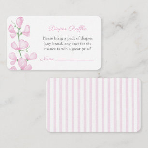 Carte D'accompagnement Raffle de Baby shower à couche classique rose flor