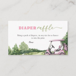 Carte D'accompagnement Raffle de Baby shower de couche de golf rose