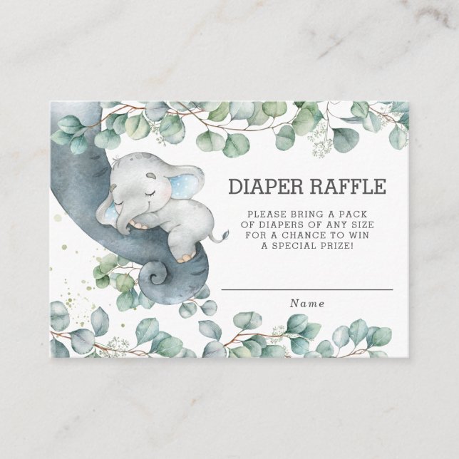 Carte D'accompagnement Raffle de Baby shower de couches de verdure rustiq (Devant)