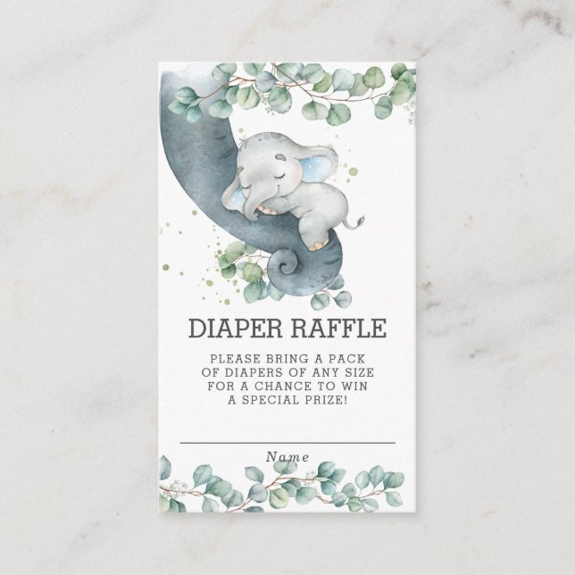 Carte D'accompagnement Raffle de Baby shower de couches de verdure rustiq (Devant)