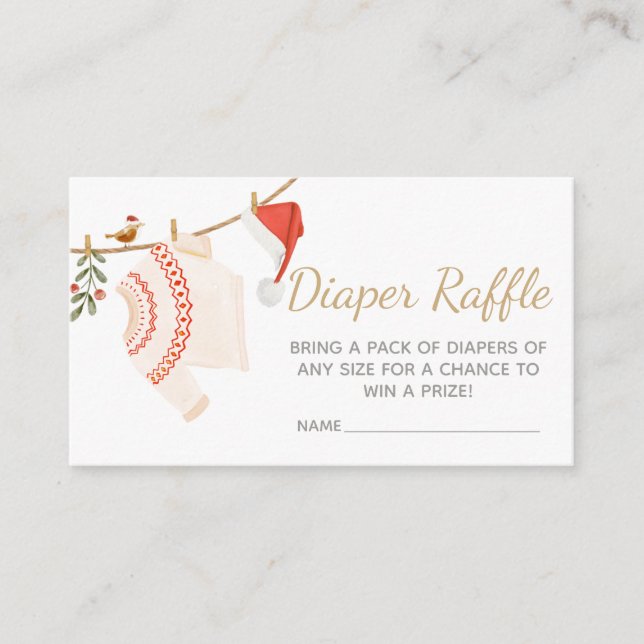 Carte D'accompagnement Raffle de Baby shower de Noël Père Noël (Devant)