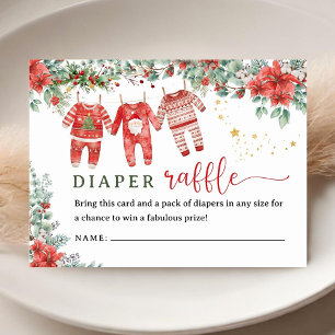 Carte D'accompagnement Raffle de Baby shower de Noël Père Noël