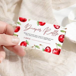 Carte D'accompagnement Raffle de couche de Baby shower cerise