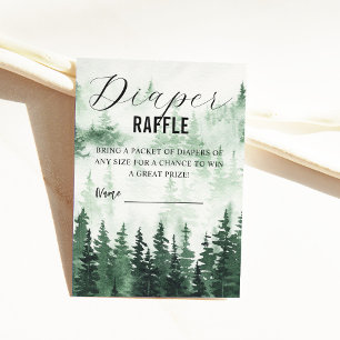 Carte D'accompagnement Raffle de couche de Baby shower de forêt humide