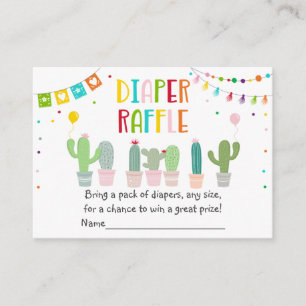 Carte D'accompagnement Raffle de couche de Baby shower Fiesta Cactus
