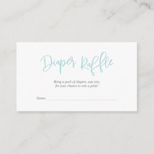 Carte D'accompagnement Raffle de couche de Baby shower, script de tiffany
